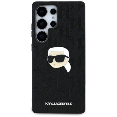 Karl Lagerfeld Leather Monogram Pin Logo Karl Head Samsung Galaxy S25 Ultra Dėklas Juodas 2 Karl Lagerfeld Leather Monogram Pin Logo Karl Head Samsung Galaxy S25 Ultra Dėklas Juodas 2