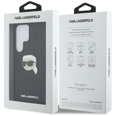 Karl Lagerfeld Leather Monogram Pin Logo Karl Head Samsung Galaxy S25 Ultra Dėklas Juodas 7 Karl Lagerfeld Leather Monogram Pin Logo Karl Head Samsung Galaxy S25 Ultra Dėklas Juodas 7