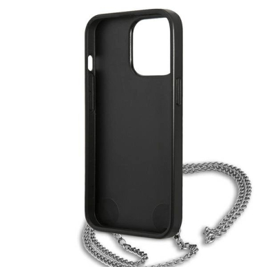 Karl Lagerfeld Odinis Textured and Chain Dėklas skirtas iPhone 13 Pro Max 6.7&quot; - Juodas 6
