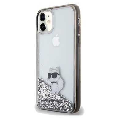 Karl Lagerfeld Liquid Glitter Choupette dėklas skirtas iPhone 11 / Xr - Permatomas 1 Karl Lagerfeld Liquid Glitter Choupette dėklas skirtas iPhone 11 / Xr - Permatomas 1
