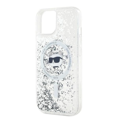 Karl Lagerfeld Liquid Glitter Choupette Head MagSafe dėklas iPhone 13 - Permatomas 5 Karl Lagerfeld Liquid Glitter Choupette Head MagSafe dėklas iPhone 13 - Permatomas 5