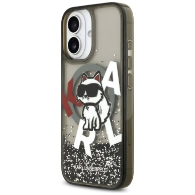 iPhone 17 dėklas Karl Lagerfeld Liquid Glitter Choupette Logo, MagSafe – juodas 1 iPhone 17 dėklas Karl Lagerfeld Liquid Glitter Choupette Logo, MagSafe – juodas 1