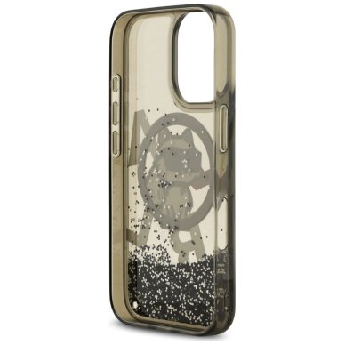 iPhone 17 dėklas Karl Lagerfeld Liquid Glitter Choupette Logo, MagSafe – juodas 6