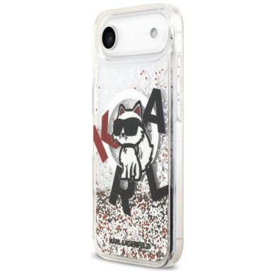iPhone Air Karl Lagerfeld Liquid Glitter Choupette Logo dėklas su MagSafe – skaidrus 1
