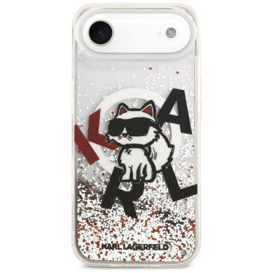 iPhone Air Karl Lagerfeld Liquid Glitter Choupette Logo dėklas su MagSafe – skaidrus 2