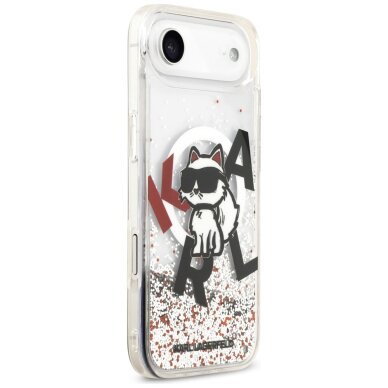 iPhone Air Karl Lagerfeld Liquid Glitter Choupette Logo dėklas su MagSafe – skaidrus 3