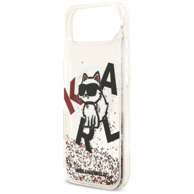 iPhone Air Karl Lagerfeld Liquid Glitter Choupette Logo dėklas su MagSafe – skaidrus 5