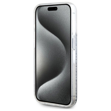 iPhone 15 Pro – Karl Lagerfeld Liquid Glitter Karl & Choupette Head MagSafe dėklas - Skaidrus 4