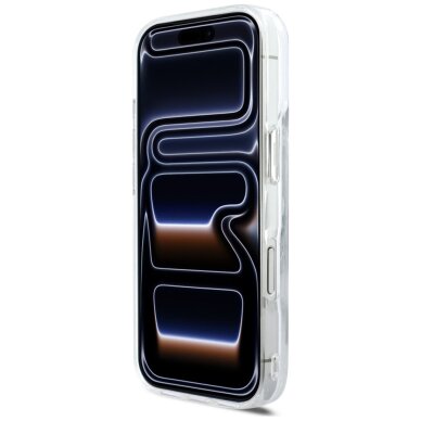 iPhone 17 Pro Karl Lagerfeld Liquid Glitter Karl Script Logo MagSafe dėklas – skaidrus 4