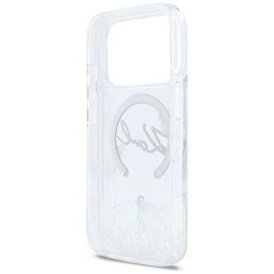 iPhone 17 Pro Karl Lagerfeld Liquid Glitter Karl Script Logo MagSafe dėklas – skaidrus 6