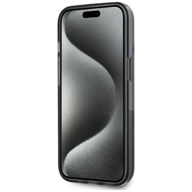 iPhone 15 Karl Lagerfeld Liquide Glitter Monogram Gradient dėklas - juodas 4