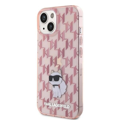 Karl Lagerfeld Monogram Choupette dėklas skirtas iPhone 15 - Rožinis 1 Karl Lagerfeld Monogram Choupette dėklas skirtas iPhone 15 - Rožinis 1