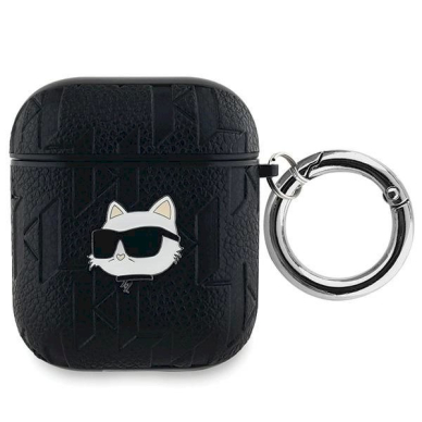 Karl Lagerfeld Monogram Choupette Head dėklas AirPods 1 / 2 - Juodas Karl Lagerfeld Monogram Choupette Head dėklas AirPods 1 / 2 - Juodas