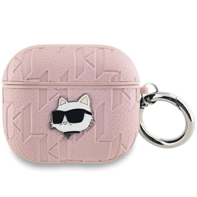 Karl Lagerfeld Monogram Choupette Head dėklas AirPods 3 - Rožinis Karl Lagerfeld Monogram Choupette Head dėklas AirPods 3 - Rožinis