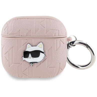 Karl Lagerfeld Monogram Choupette Head Dėklas skirtas AirPods 4 - Rožinis