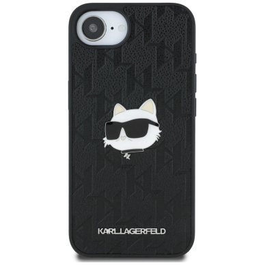 iPhone 16e – Karl Lagerfeld Monogram Choupette Head Pin dėklas - Juodas 2