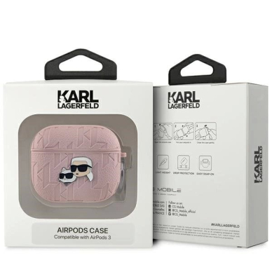Karl Lagerfeld Monogram Karl Choupette Head dėklas AirPods 3 - Rožinis 2 Karl Lagerfeld Monogram Karl Choupette Head dėklas AirPods 3 - Rožinis 2