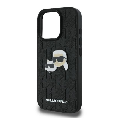 Dėklas Karl Lagerfeld Monogram Karl  Choupette Head Pin  iPhone 16 Pro Max - Juodas\ 5