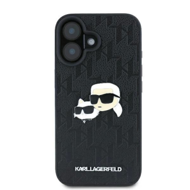 Dėklas Karl Lagerfeld Monogram Karl Choupette Head Pin iPhone 16 - Juodas 2 Dėklas Karl Lagerfeld Monogram Karl Choupette Head Pin iPhone 16 - Juodas 2