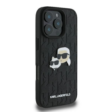 Dėklas Karl Lagerfeld Monogram Karl Choupette Head Pin iPhone 16 Pro - Juodas 3 Dėklas Karl Lagerfeld Monogram Karl Choupette Head Pin iPhone 16 Pro - Juodas 3