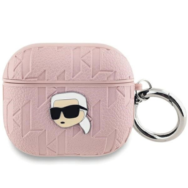 Karl Lagerfeld Monogram Karl Head dėklas AirPods 3 - Rožinis Karl Lagerfeld Monogram Karl Head dėklas AirPods 3 - Rožinis