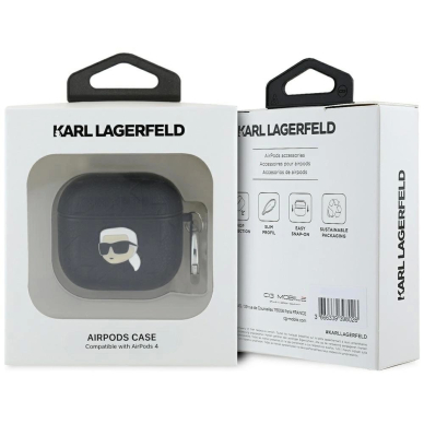 Karl Lagerfeld Monogram Karl Head Dėklas skirtas AirPods 4 - Juodas 2