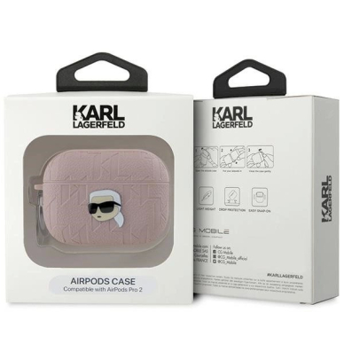 Karl Lagerfeld Monogram Karl Head dėklas AirPods Pro 2 - Rožinis 3 Karl Lagerfeld Monogram Karl Head dėklas AirPods Pro 2 - Rožinis 3
