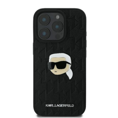 iPhone 16 Pro 6.3 Dėklas Karl Lagerfeld Monogram Karl Head Pin – juodas 2