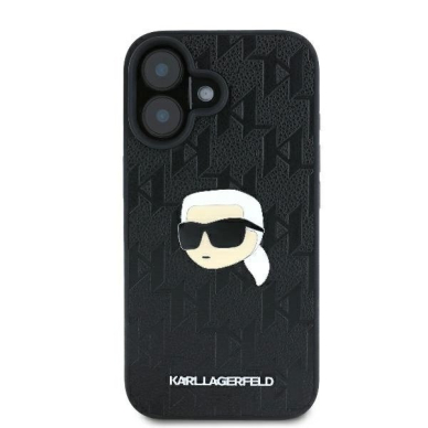 iPhone 16 Karl Lagerfeld Monogram Karl Head Pin dėklas – juodas 2