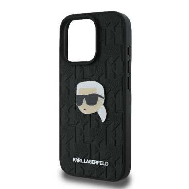 iPhone 16 Pro Max Karl Lagerfeld Monogram Karl Head Pin dėklas – juodas 5
