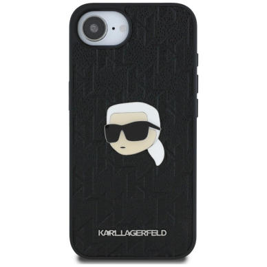 iPhone 16e – Karl Lagerfeld Monogram Karl Head Pin dėklas - Juodas 2 iPhone 16e – Karl Lagerfeld Monogram Karl Head Pin dėklas - Juodas 2