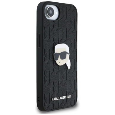iPhone 16e – Karl Lagerfeld Monogram Karl Head Pin dėklas - Juodas 3