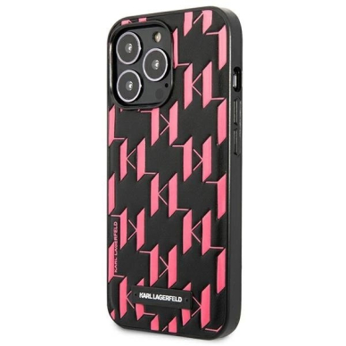 Karl Lagerfeld Monogram Plaque iPhone 13 Pro / 13 6.1&quot; Dėklas - Rožinis 1