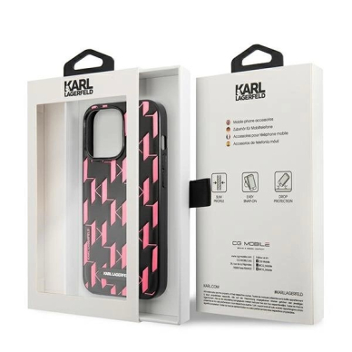 Karl Lagerfeld Monogram Plaque iPhone 13 Pro / 13 6.1&quot; Dėklas - Rožinis 7