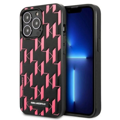 Karl Lagerfeld Monogram Plaque iPhone 13 Pro / 13 6.1&quot; Dėklas - Rožinis