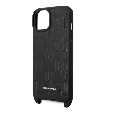 Karl Lagerfeld Monogram Plaque Logo Strap Dėklas skirtas iPhone 14 / 15 / 13 6.1&quot; - Juodas 4