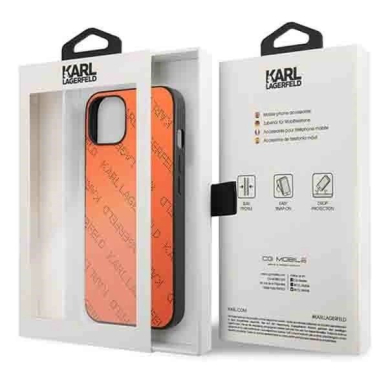 Karl Lagerfeld Perforated Allover Dėklas skirtas iPhone 13 / 14 / 15 6.1" - Orange 7 Karl Lagerfeld Perforated Allover Dėklas skirtas iPhone 13 / 14 / 15 6.1" - Orange 7