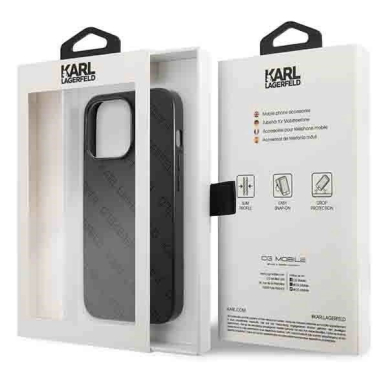 Karl Lagerfeld Perforated Allover Dėklas skirtas iPhone 13 Pro / 13 6.1&quot; - Juodas 7