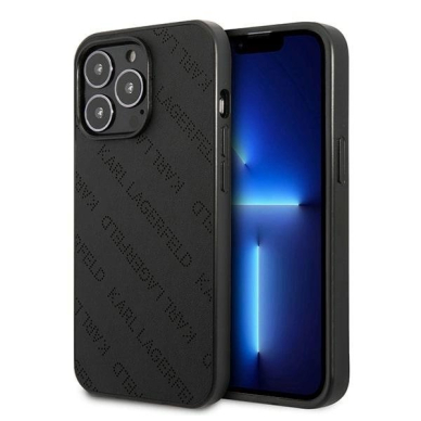 Karl Lagerfeld Perforated Allover Dėklas skirtas iPhone 13 Pro / 13 6.1&quot; - Juodas