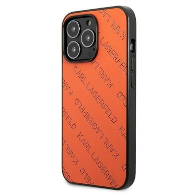 Karl Lagerfeld Perforated Allover Dėklas skirtas iPhone 13 Pro / 13 6.1&quot; - Orange 1
