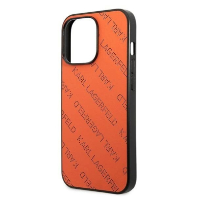 Karl Lagerfeld Perforated Allover Dėklas skirtas iPhone 13 Pro / 13 6.1&quot; - Orange 5