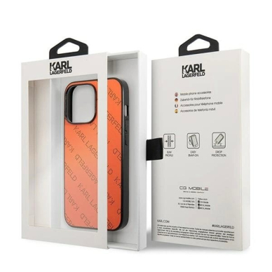 Karl Lagerfeld Perforated Allover Dėklas skirtas iPhone 13 Pro / 13 6.1&quot; - Orange 7