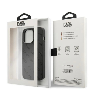 Karl Lagerfeld Perforated Allover iPhone 13 Pro Max 6.7&quot; Dėklas - Juodas 7