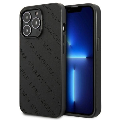 Karl Lagerfeld Perforated Allover iPhone 13 Pro Max 6.7&quot; Dėklas - Juodas