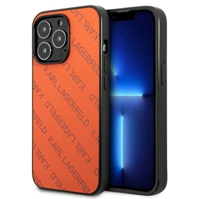 Karl Lagerfeld Perforated Allover iPhone 13 Pro Max 6.7&quot; Dėklas - Orange