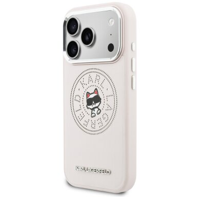 iPhone 17 Pro Max Karl Lagerfeld Point & Choupette Sketch MagSafe dėklas – rožinis 1