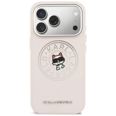iPhone 17 Pro Karl Lagerfeld Point & Choupette Sketch MagSafe dėklas – rožinis 2