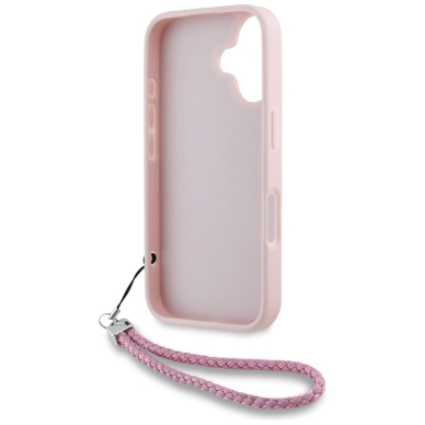 iPhone 16 – Karl Lagerfeld Quilted Initial Logo & Chain Strap dėklas - Rožinis 5