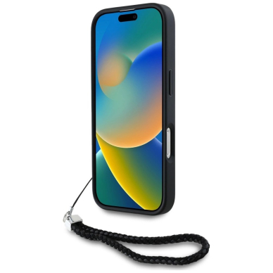 iPhone 16 Pro Max – Karl Lagerfeld Quilted Initial Logo & Chain Strap dėklas - Juodas 3