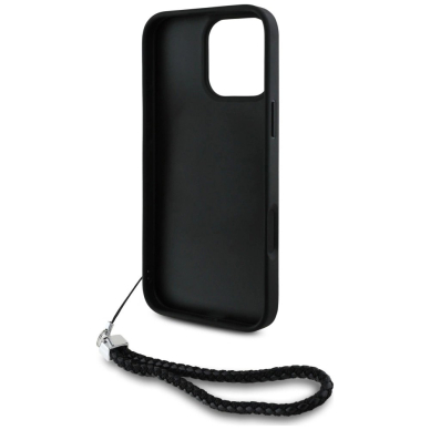 iPhone 16 Pro Max – Karl Lagerfeld Quilted Initial Logo & Chain Strap dėklas - Juodas 5